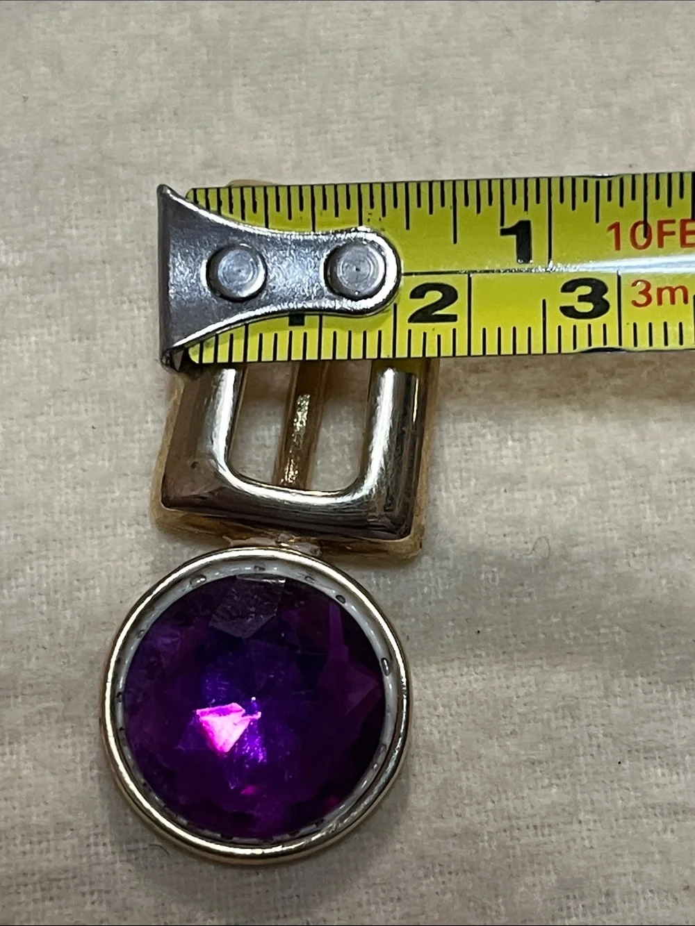 Park Lane Silver-Tone Pendant with Deep Purple Faceted Stone